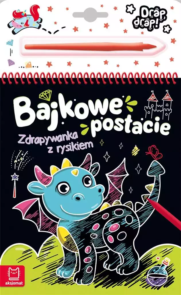 Bajkowe postacie. Zdrapywanka z rysikiem - Książki