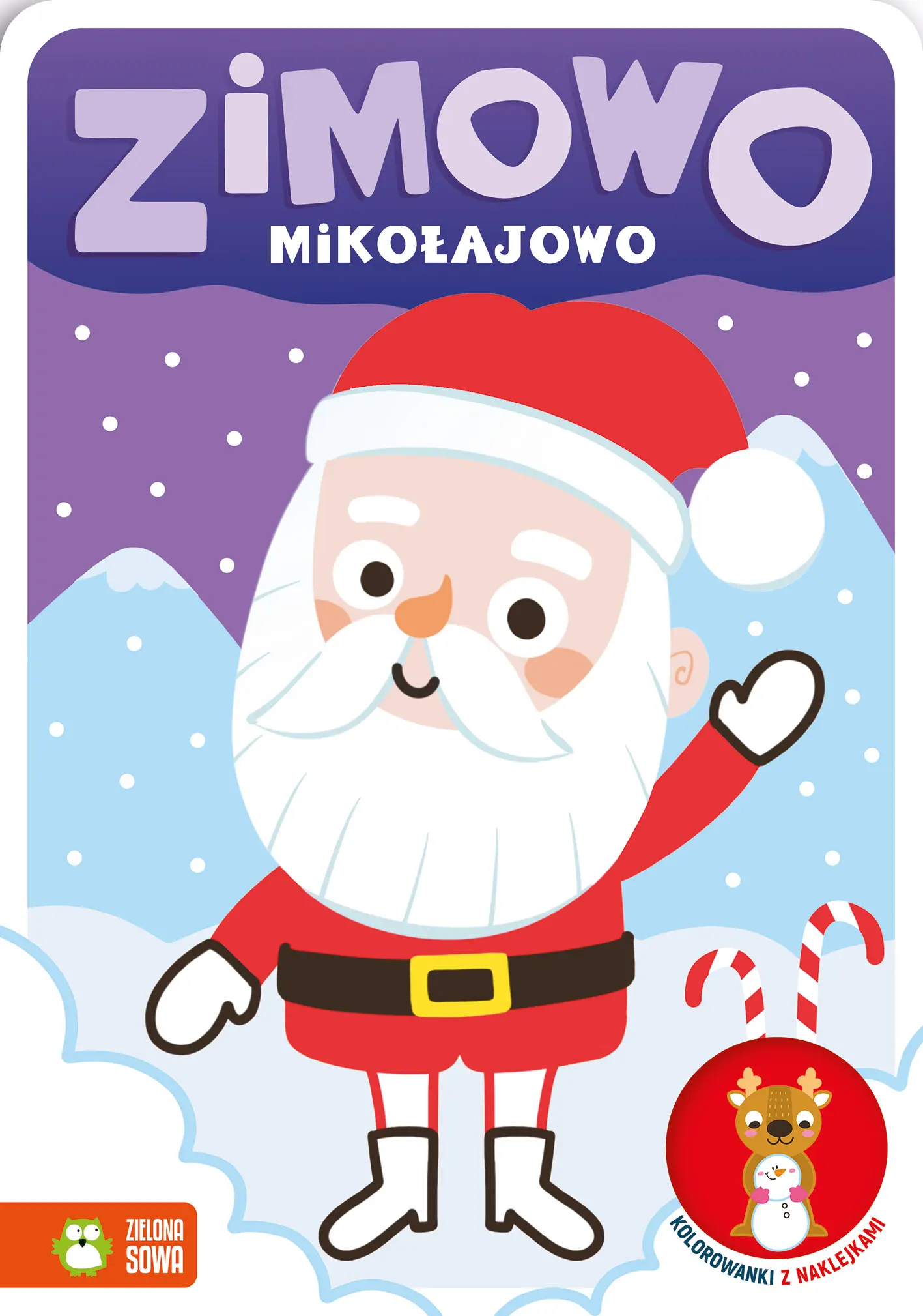 Zimowo mikołajowo. Kolorowanki z naklejkami - Książki