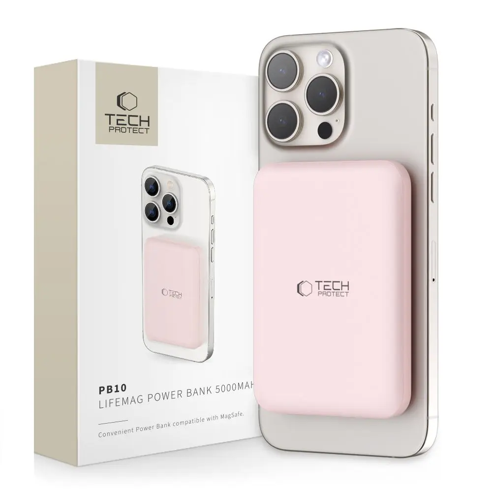 Tech-Protect PB10 Lifemag MagSafe Power Bank 5000MAH Pink - Elektronika i akcesoria
