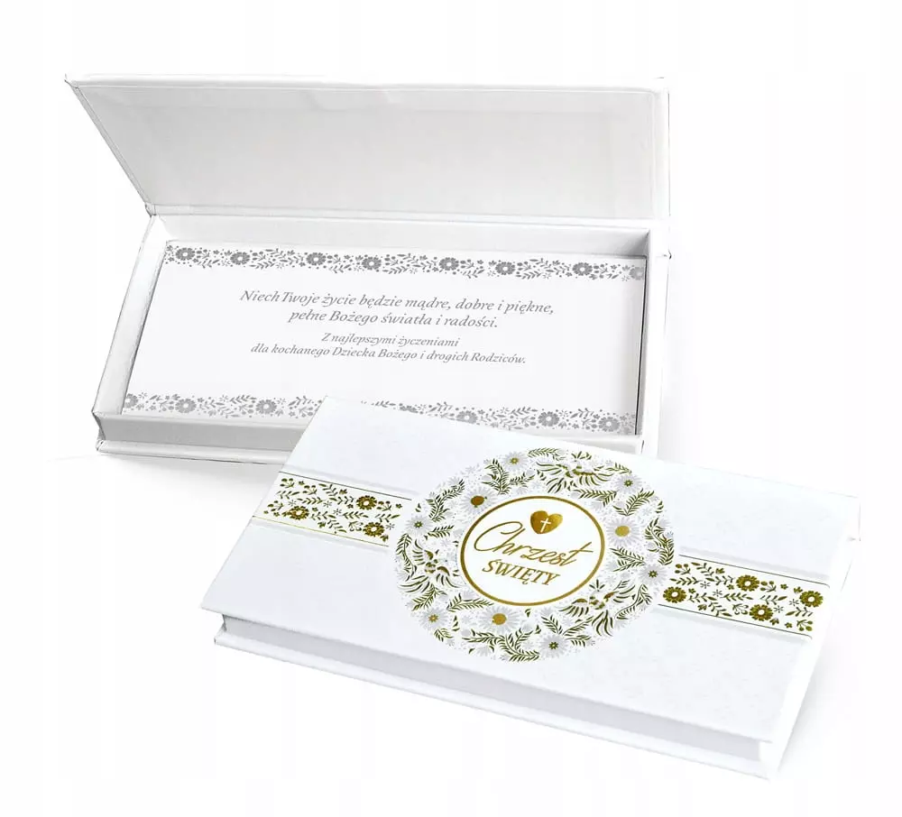 Pudełko ozdobne na banknoty MB-003 Chrzest - Książki