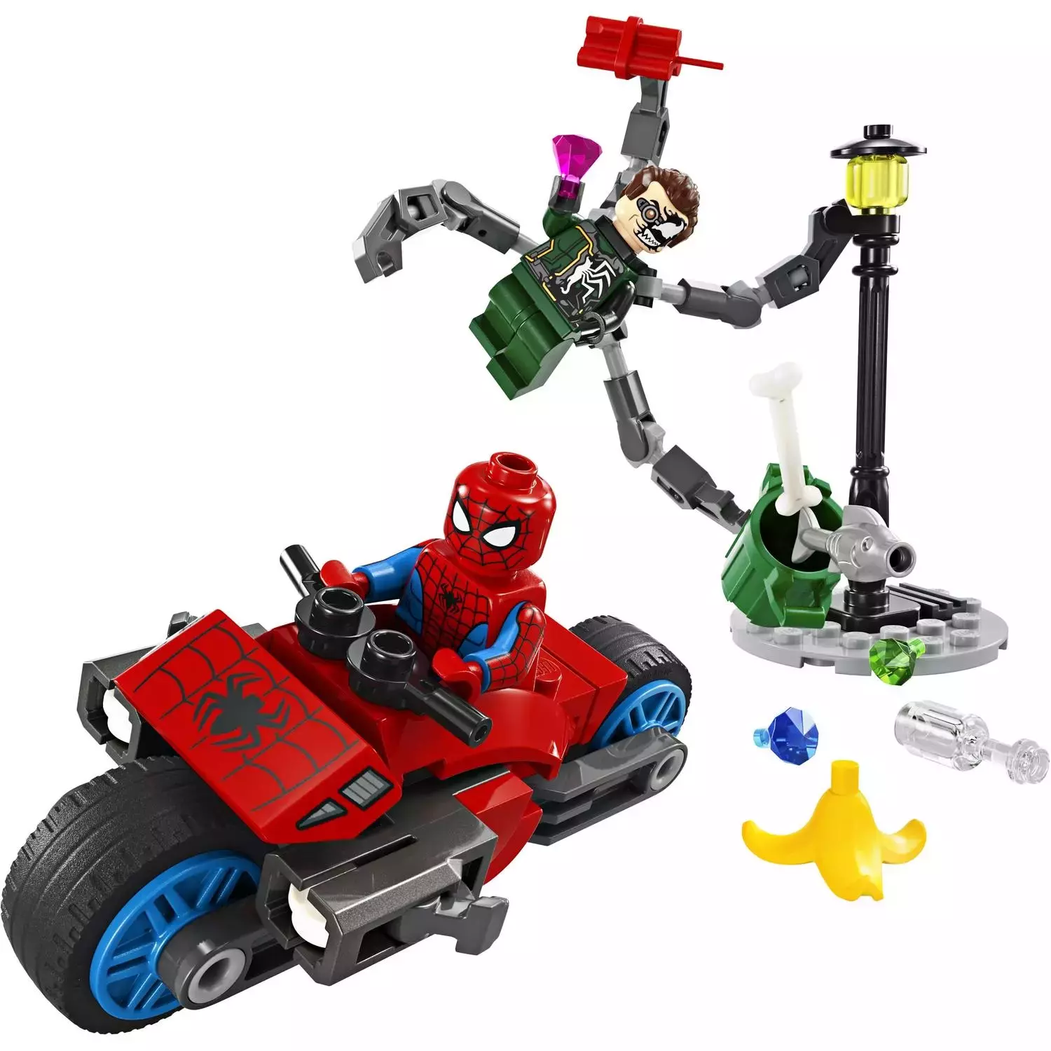 LEGO Marvel Pościg na motocyklu: Spider-Man vs. Doc Ock 76275 - Zabawki