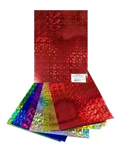 Karton holograficzny kolorowy 25x35cm 8 arkuszy - Papiernicze i szkolne