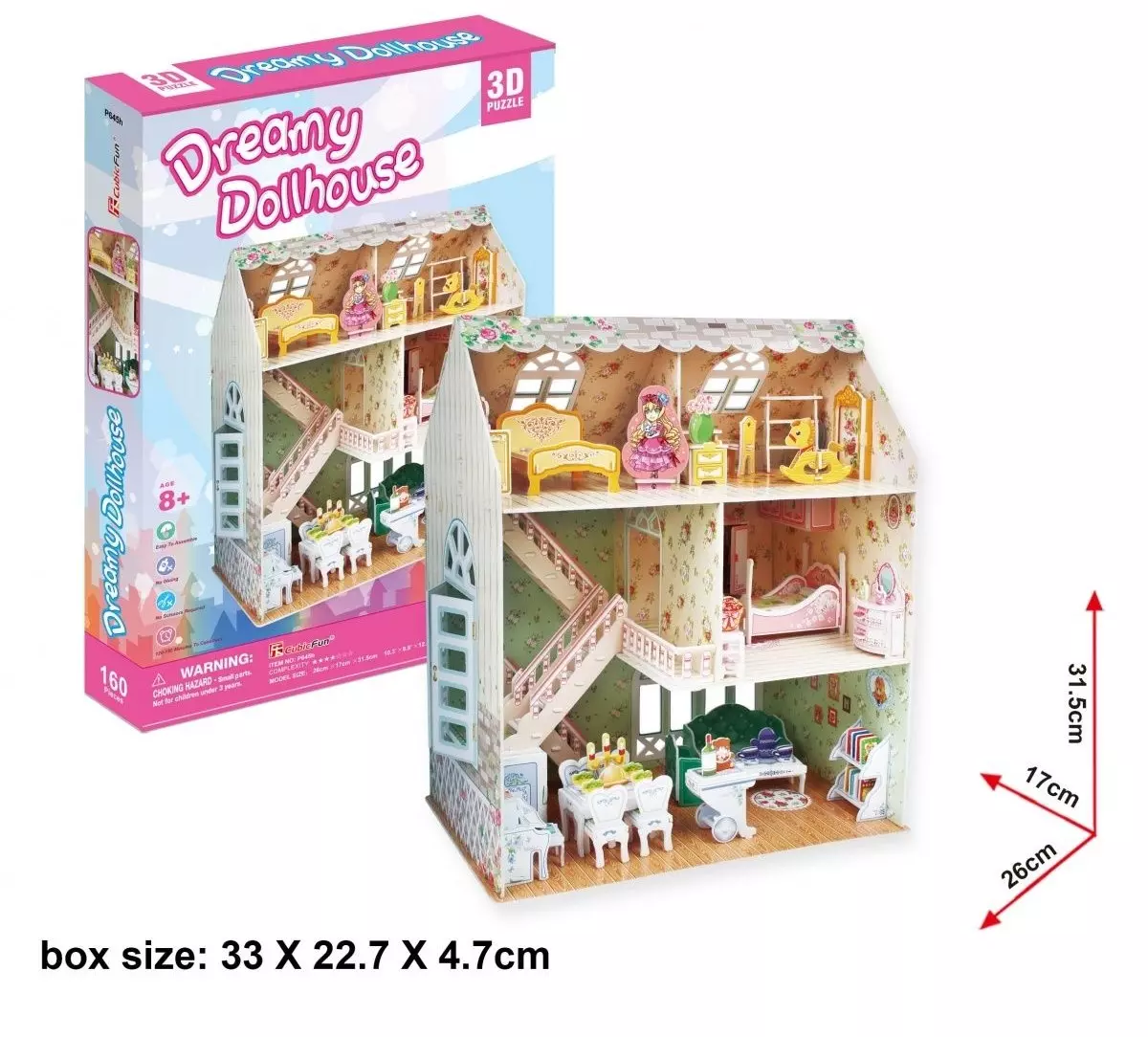 Puzzle 3D 160 elementów. Domek dla lalek - Puzzle