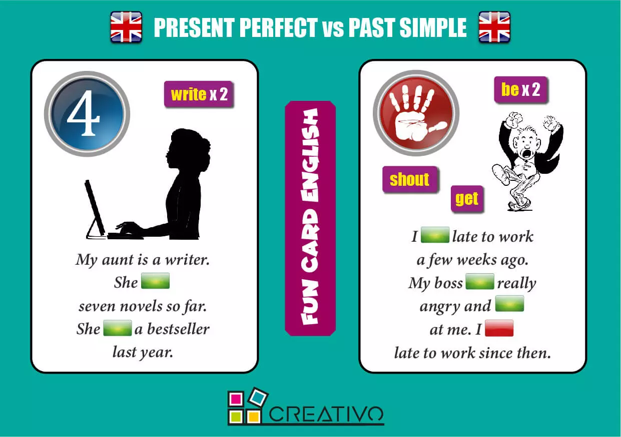 Fun Card English. Present Perfect vs Past Simple - Gry