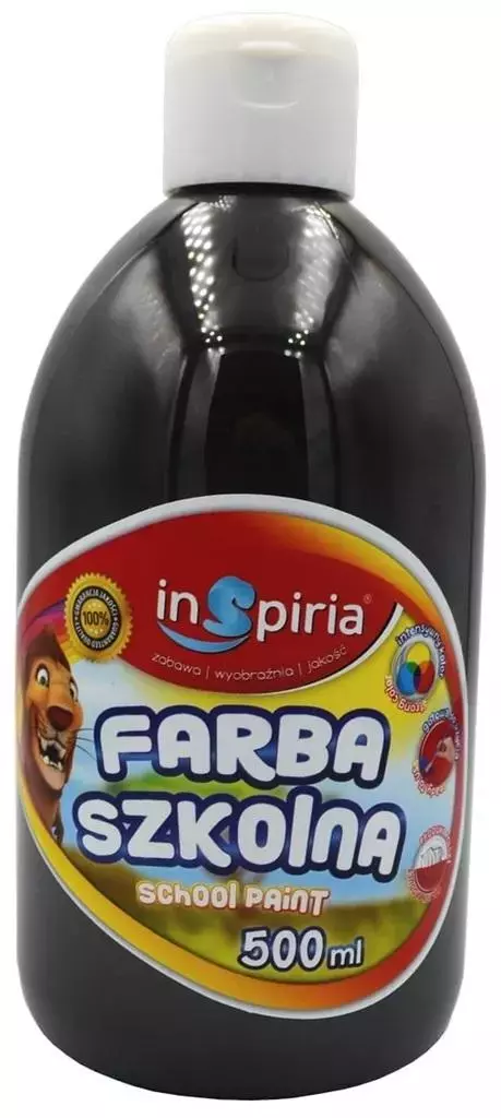Farba szkolna czarna 500ml - Papiernicze i szkolne