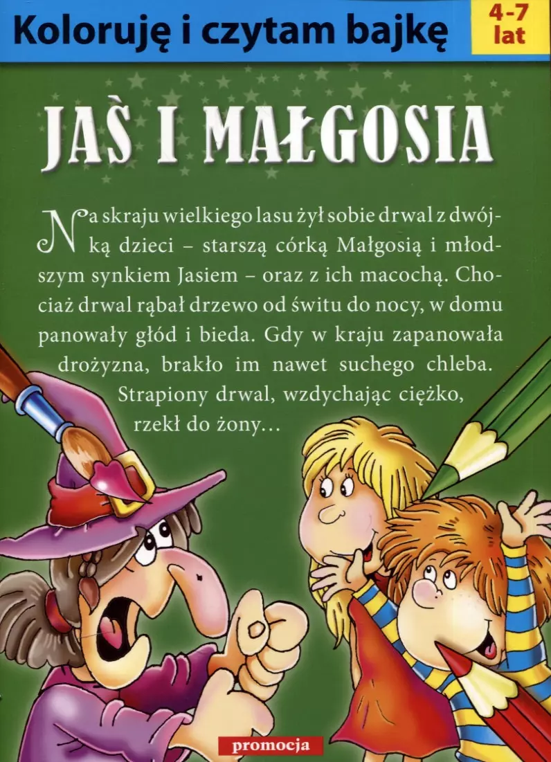 Koloruję i czytam bajkę. Jaś i Małgosia - Książki