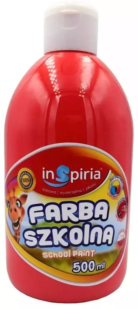 Farba szkolna czerwona 500ml - Papiernicze i szkolne