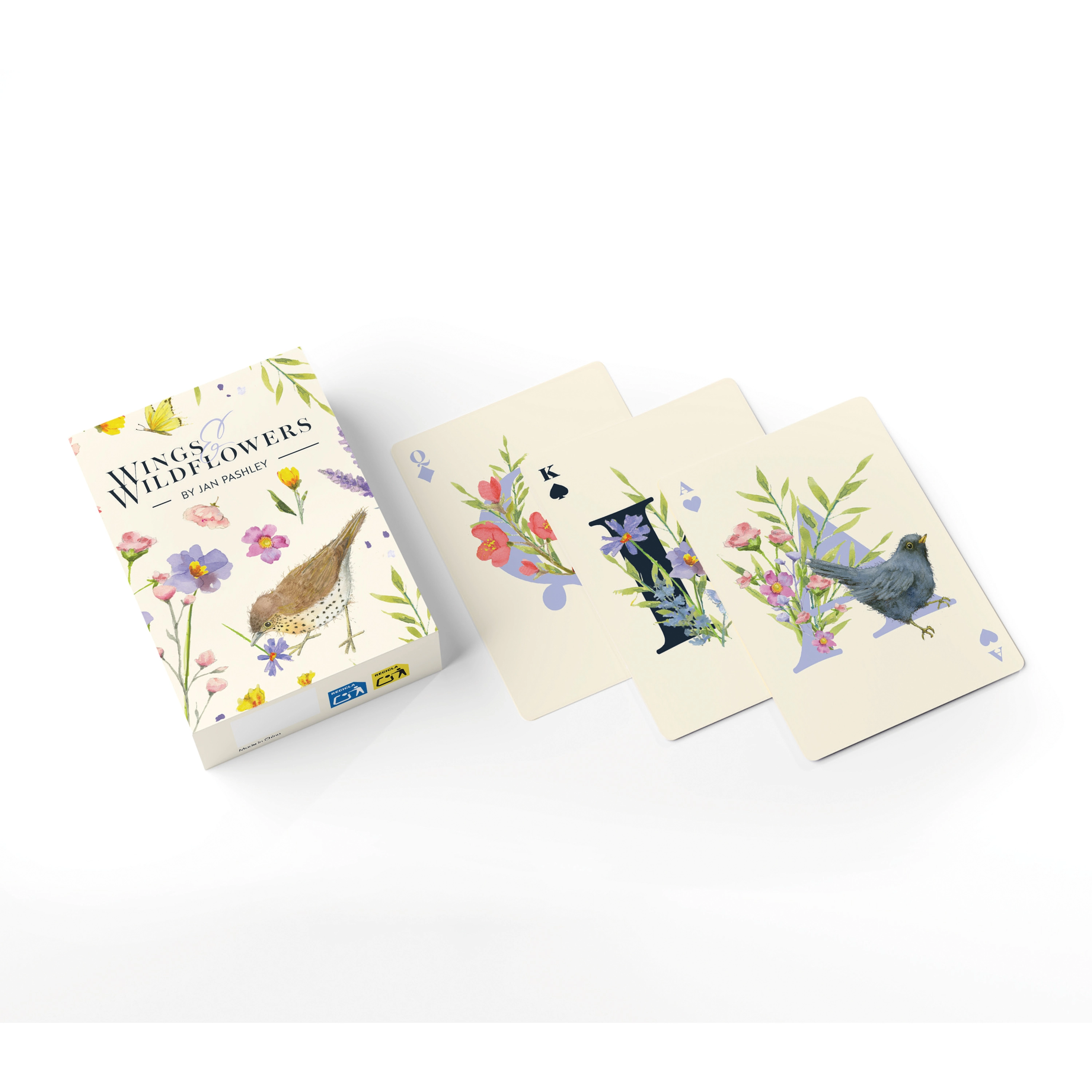 Standardowa talia kart do gry Jan Pashley Wings & Wildflowers - Zabawki