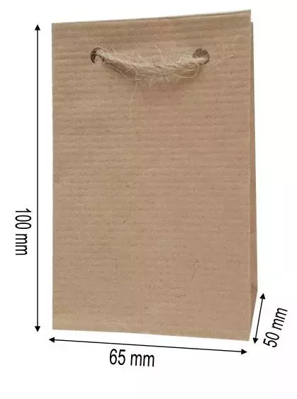 Torebka ozdobna 10 x 6.5 cm, kraftowa - Papiernicze i szkolne