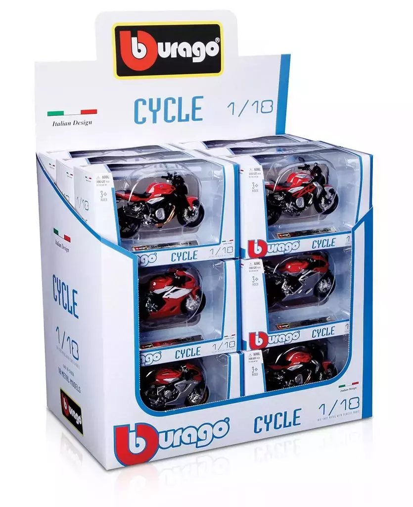 Cycle 1:18, różne rodzaje BBURAGO - Zabawki