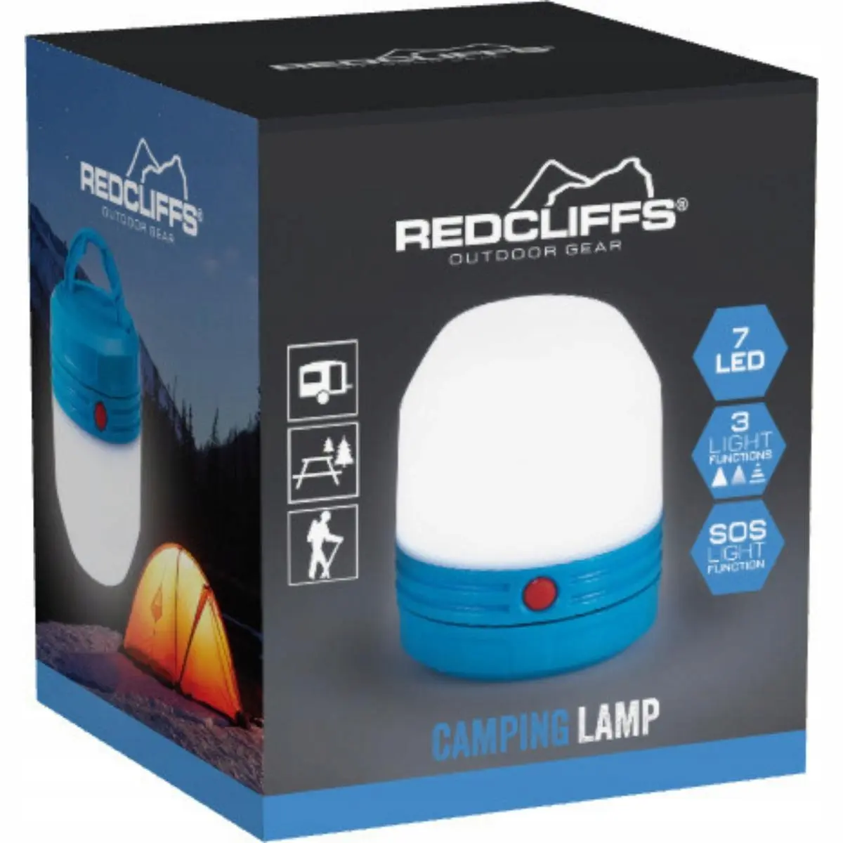 Latarka Lampka Turystyczna 8x9CM 7 LED Niebieska Redcliffs - Elektronika i akcesoria