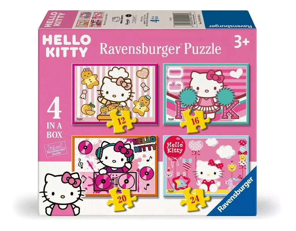 Puzzle dla dzieci 2D: Hello Kitty 4w1 - Puzzle
