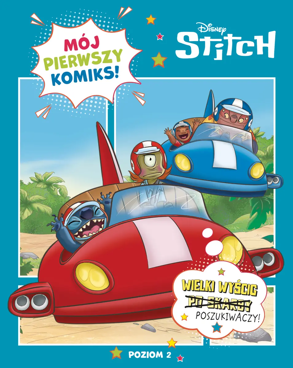 Mój pierwszy komiks. Poziom 2. Wielki wyścig poszukiwaczy. Disney Stitch - Książki