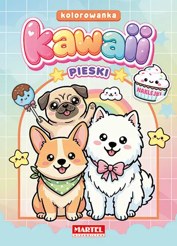 Pieski Kawaii. Kolorowanka  z naklejkami - Książki