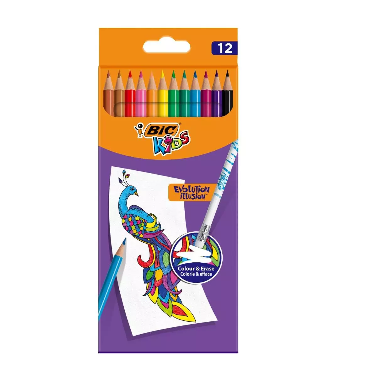 Kredki ołówkowe Kids Evolution Illusion 12 kol BIC - Papiernicze i szkolne