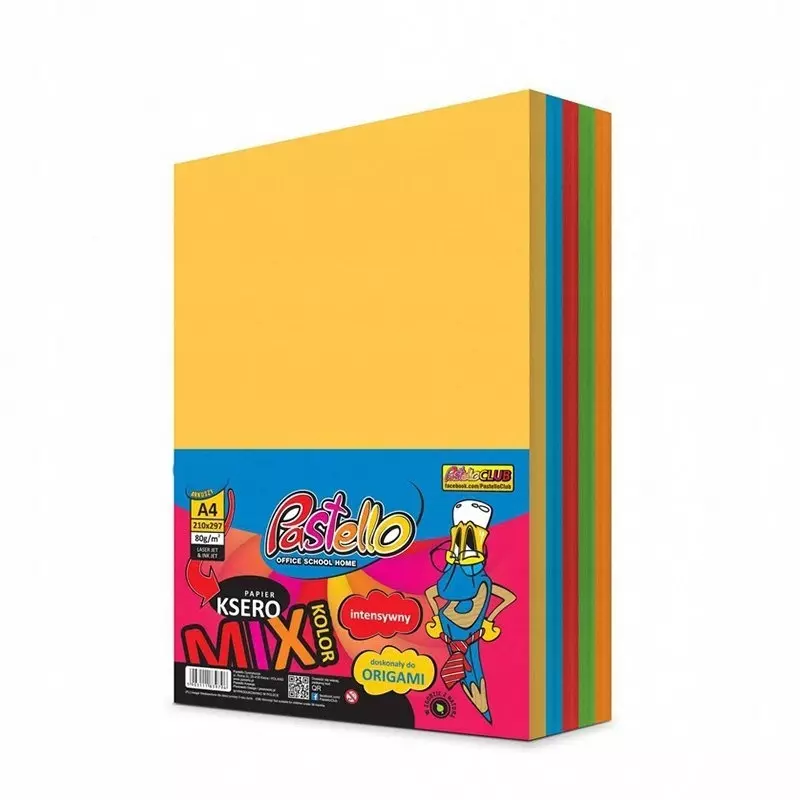 Papier ksero A4 80g 5 kolorów 250 arkuszy - Papiernicze i szkolne