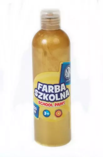 Farba szkolna 250 ml, złota metaliczna - Papiernicze i szkolne