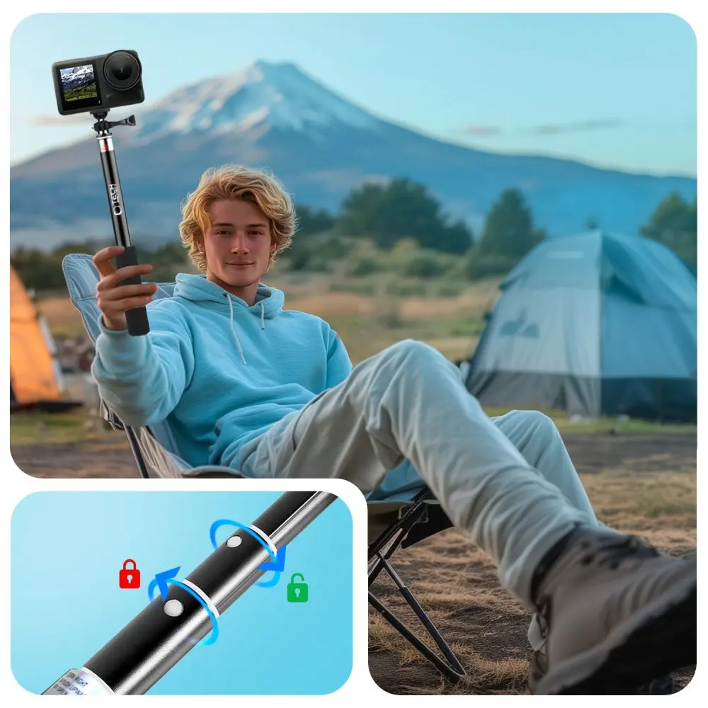 Tech-Protect GA100 Monopad & Selfie Stick Gopro / Dji Black - Elektronika i akcesoria