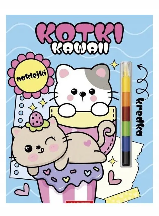 Modułowa kredka. Kawaii kotki z naklejkami - Książki