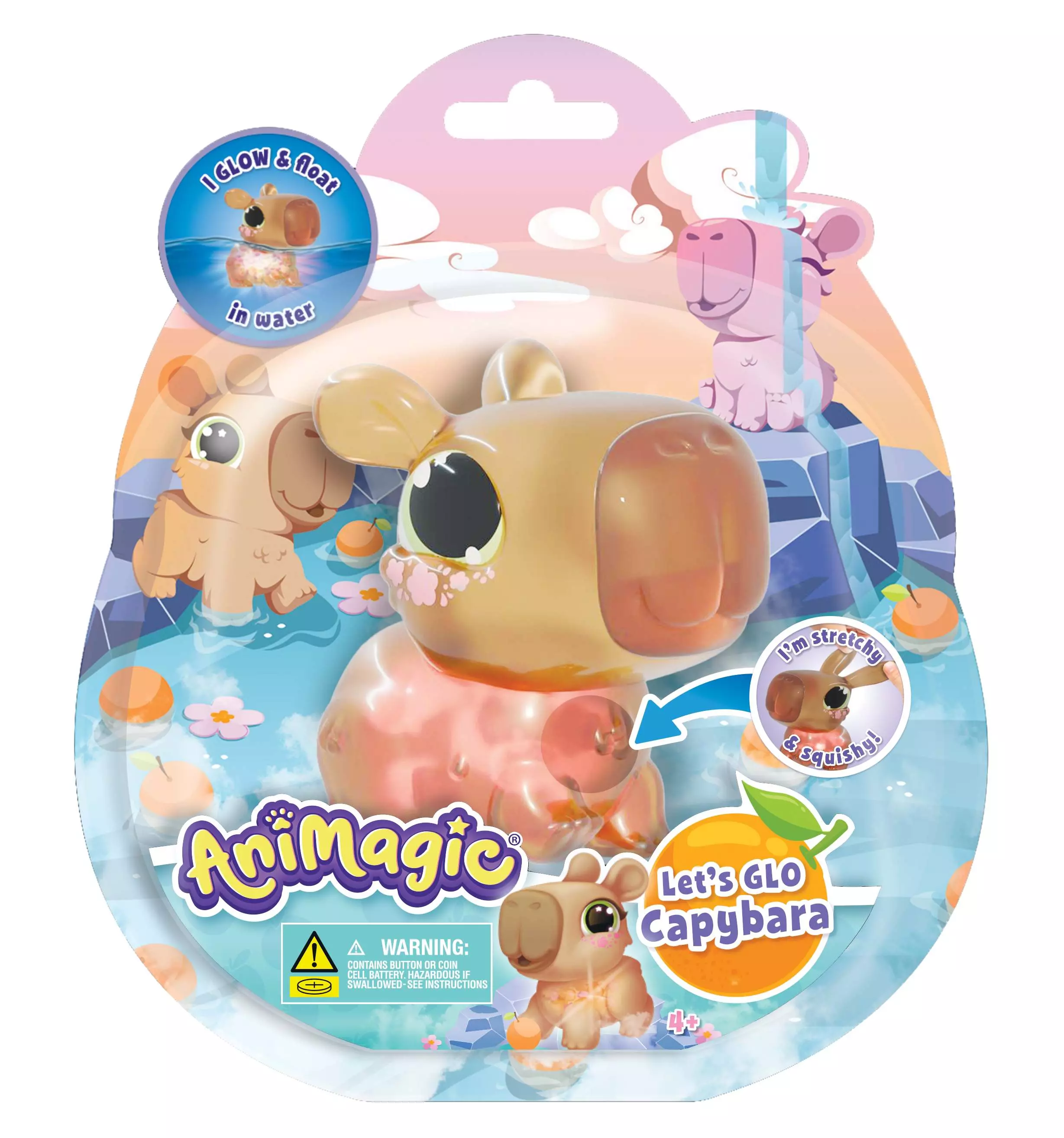 Capybara Let's Glo Animagic brązowa - Zabawki