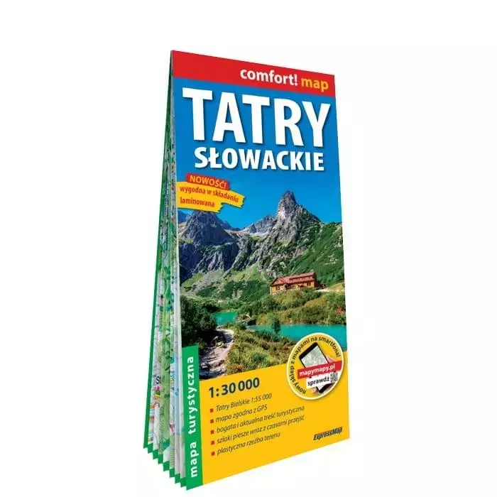 Comfort! map. Tatry słowackie / Tatry slovenske; laminowana mapa turystyczna 1:30 000 - Książki
