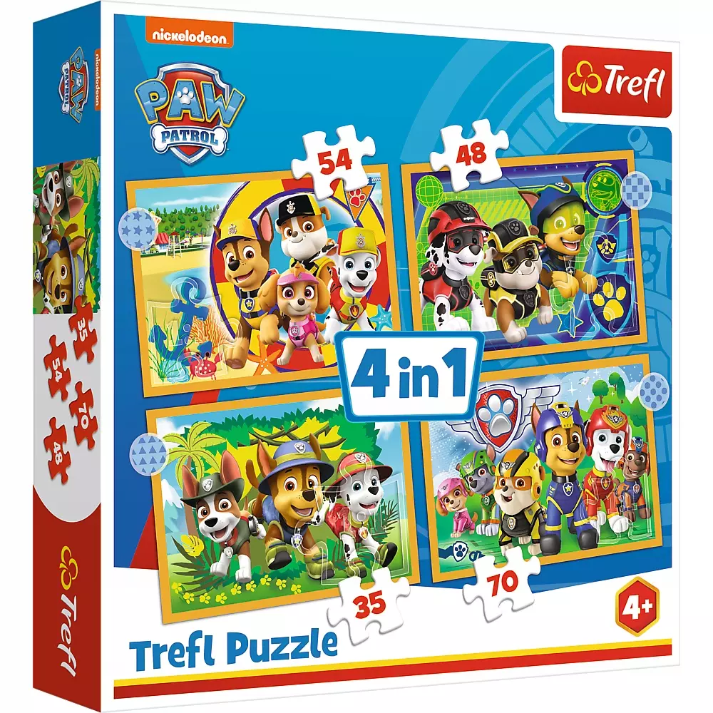 Puzzle 4w1. Wakacyjny Psi Patrol - Puzzle