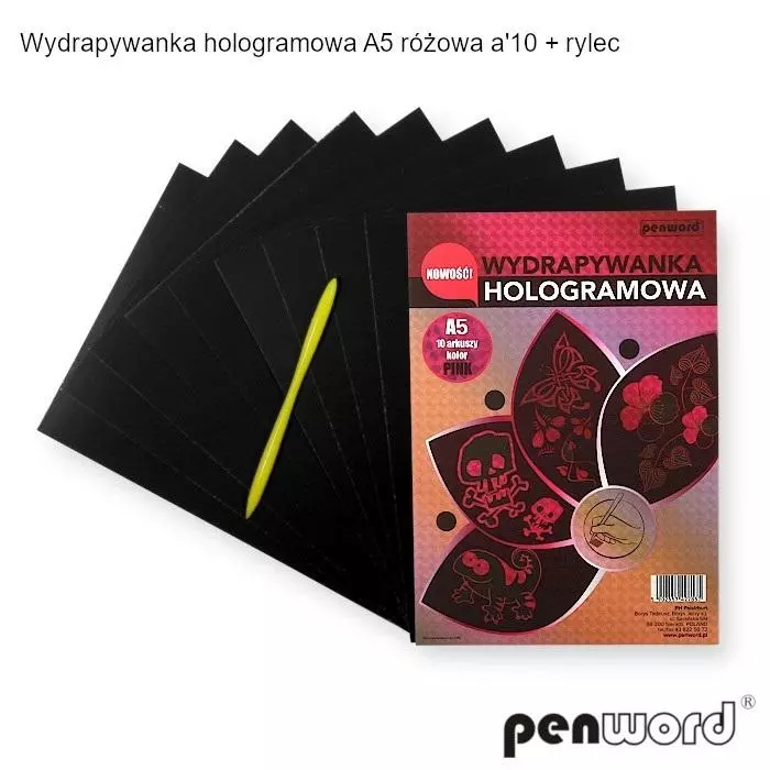 Wydrapywanka hologramowa A5 różowa - Papiernicze i szkolne