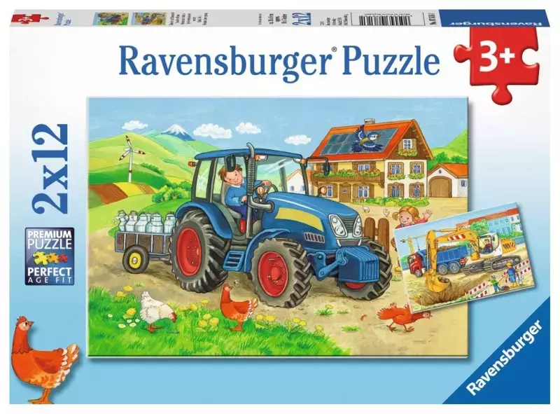 Puzzle 2 x 12 elementów. Ciężka praca - Puzzle