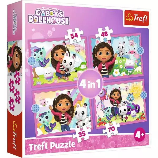 Puzzle 4w1 Trefl Przygody Gabi pudełko - Puzzle