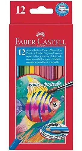 Kredki Rybka z pędzelkiem 12 kolorów FABER CASTELL - Papiernicze i szkolne