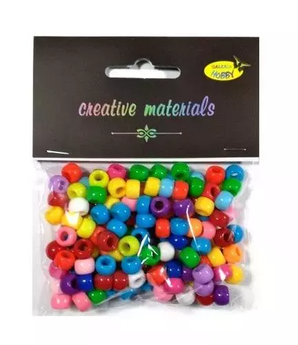 Koraliki kolorowe 6mm 35g ok.150szt - Papiernicze i szkolne