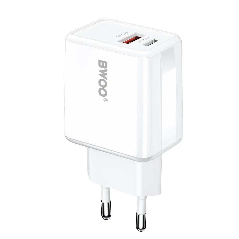 BWOO ładowarka sieciowa CDA182 QC 38W 1x USB-A + 1x USB-C biała - Elektronika i akcesoria