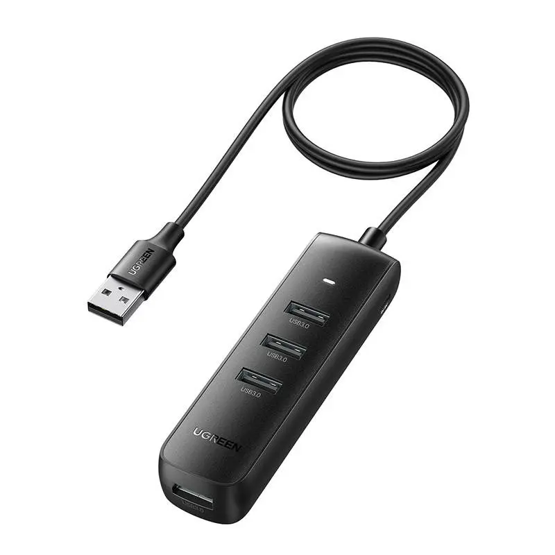 Hub USB UGREEN CM416 4-portowy 0.25m (czarny) - Elektronika i akcesoria