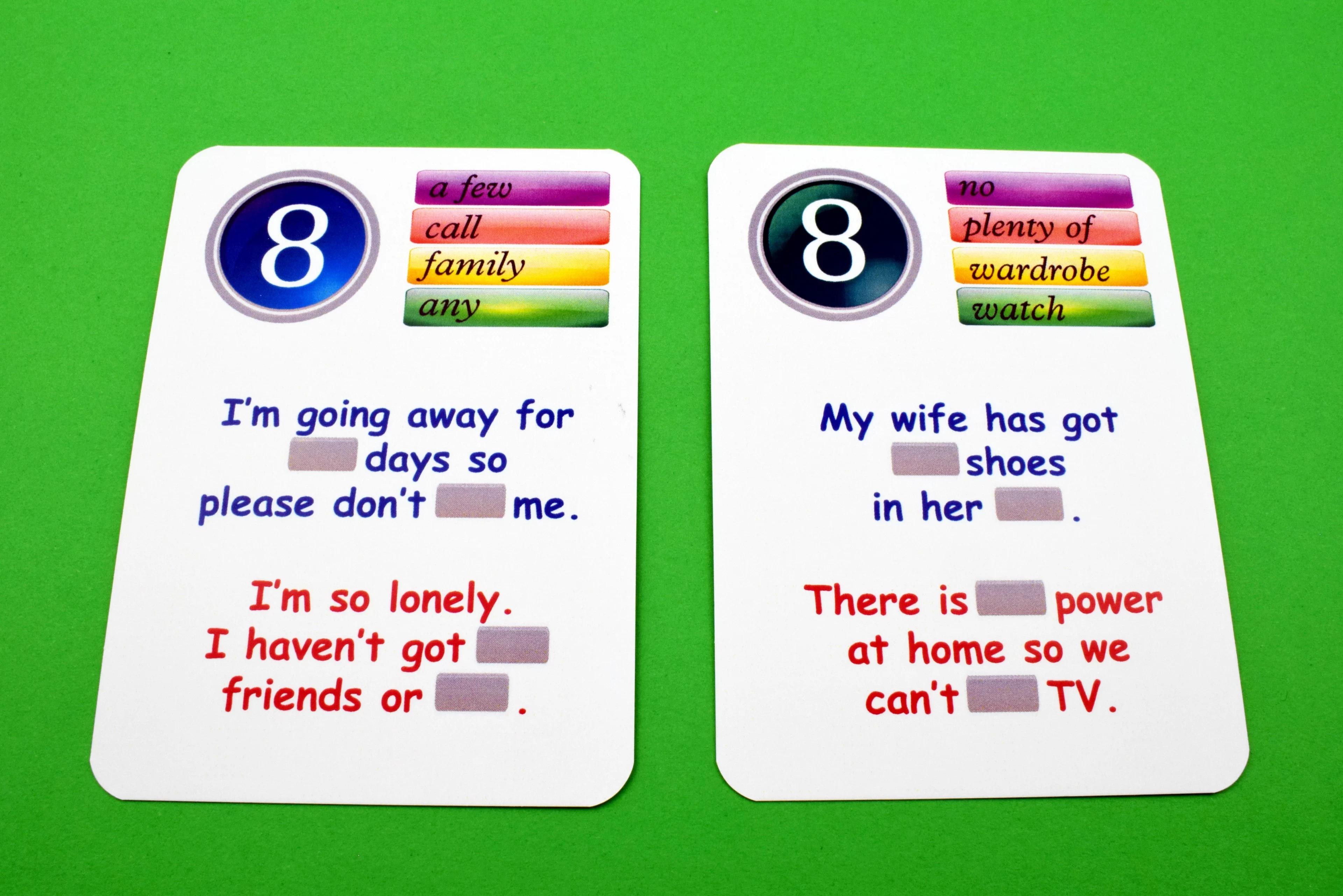 Fun Card English. Countable and Uncountable Nouns - Gry