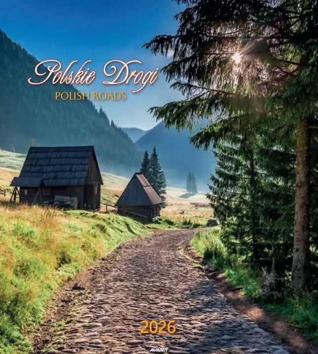 Kalendarz 2026 ścienny 32x32cm Polskie drogi - Książki