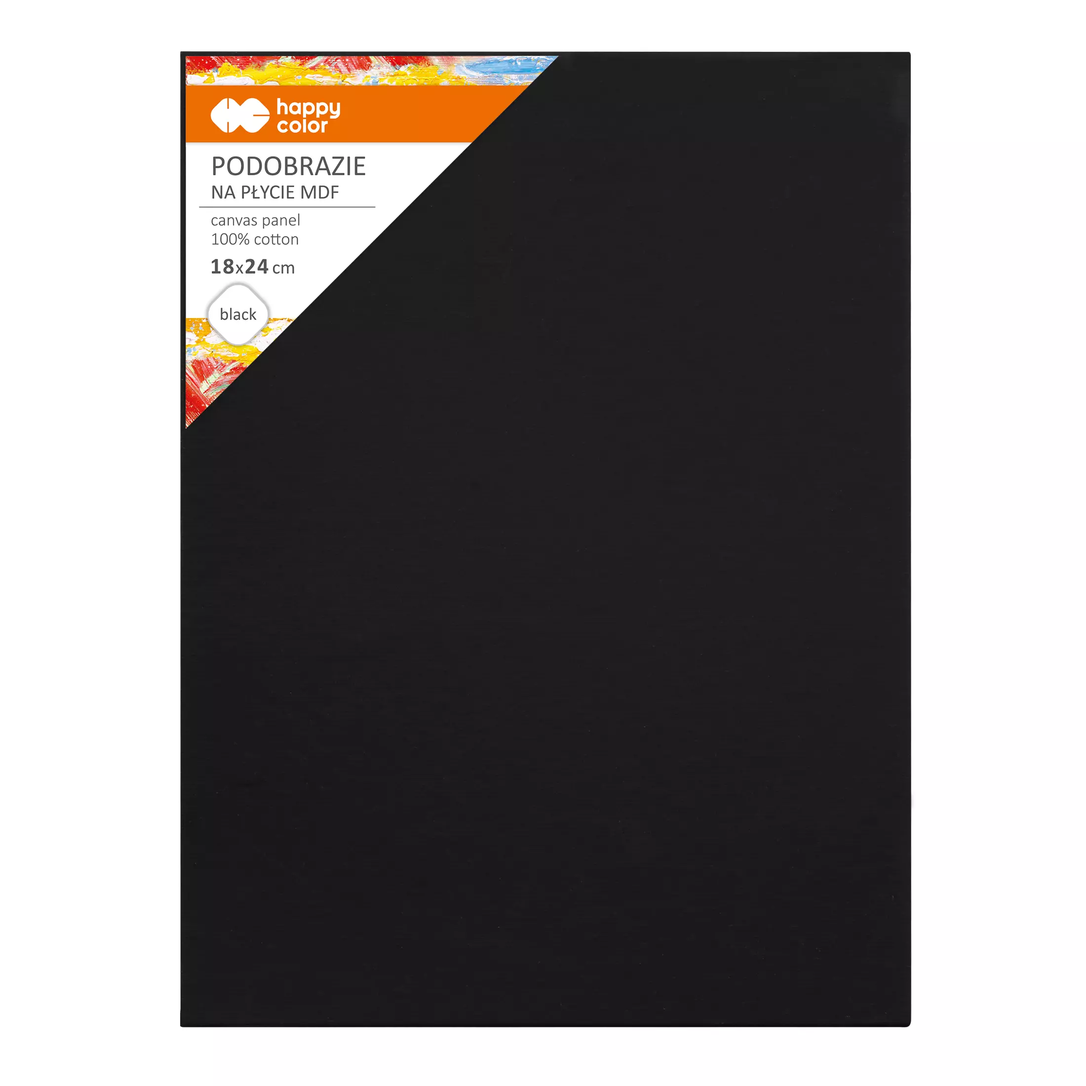 Podobrazie bawełniane 18x24 impregnowane czarne MDF Happy Color - Papiernicze i szkolne