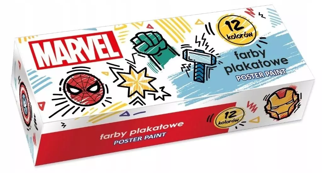 Farby plakatowe Avengers 20ml 12 kolorów - Papiernicze i szkolne