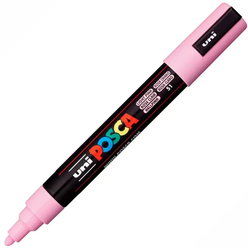 Marker pigmentowy Posca PC-5M jasno-różowy, Uni - Papiernicze i szkolne