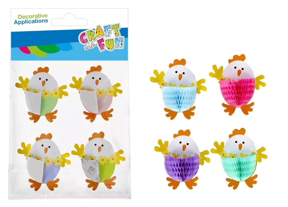 Ozdoba Dekoracyjna Naklejki Harmonijkowe Kurczak 4szt. Wielkanoc Craft with Fun 531802 - Książki