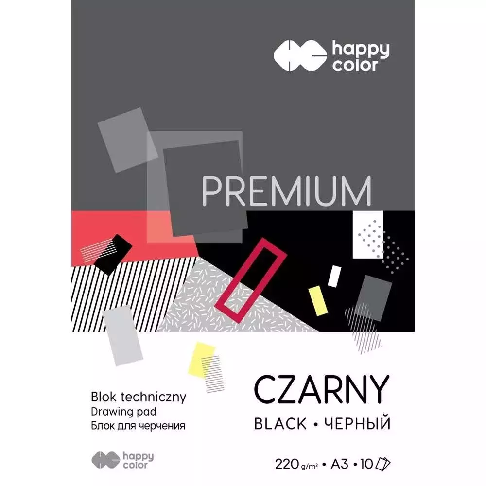 Blok techniczny czarny A3/10K Premium HAPPY COLOR - Papiernicze i szkolne