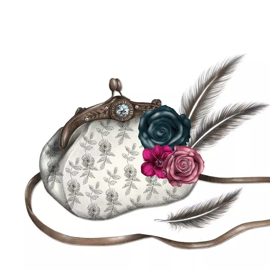Karnet Swarovski. Torebka i pióra - Papiernicze i szkolne