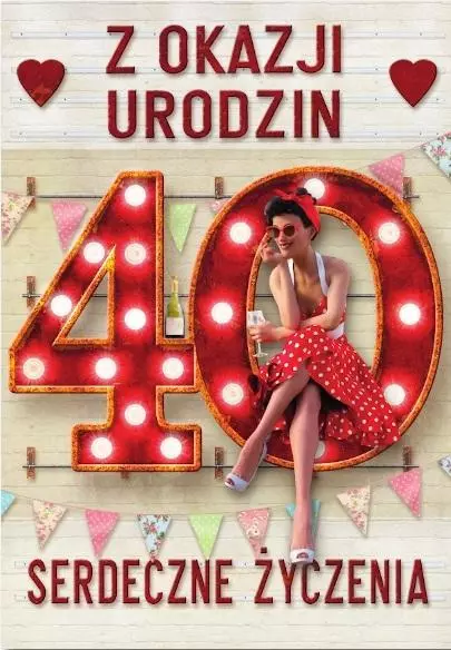 Kartka okolicznościowa Urodziny duża 40 TDF24 - Papiernicze i szkolne