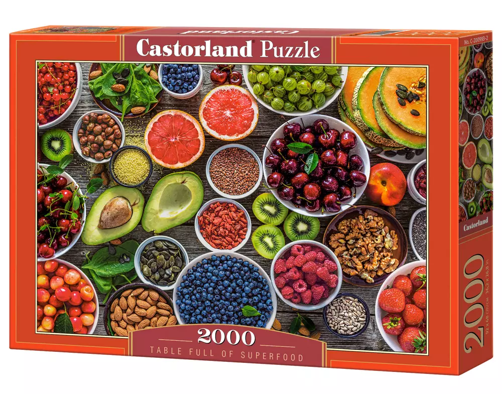 Puzzle 2000 elementów. Stół pełen zdrowego jedzenia - Puzzle