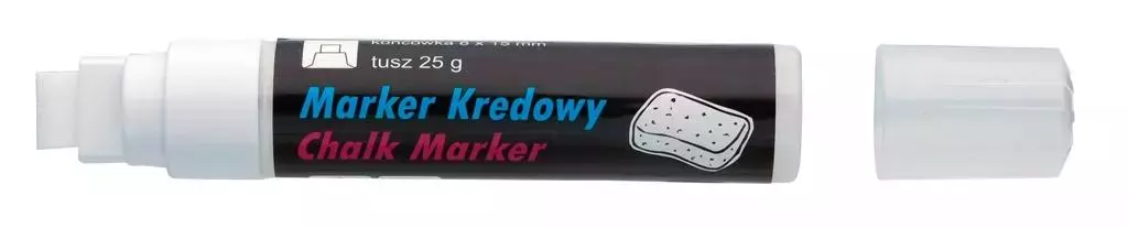 Marker kredowy 8x5 mm biały TOMA - Papiernicze i szkolne