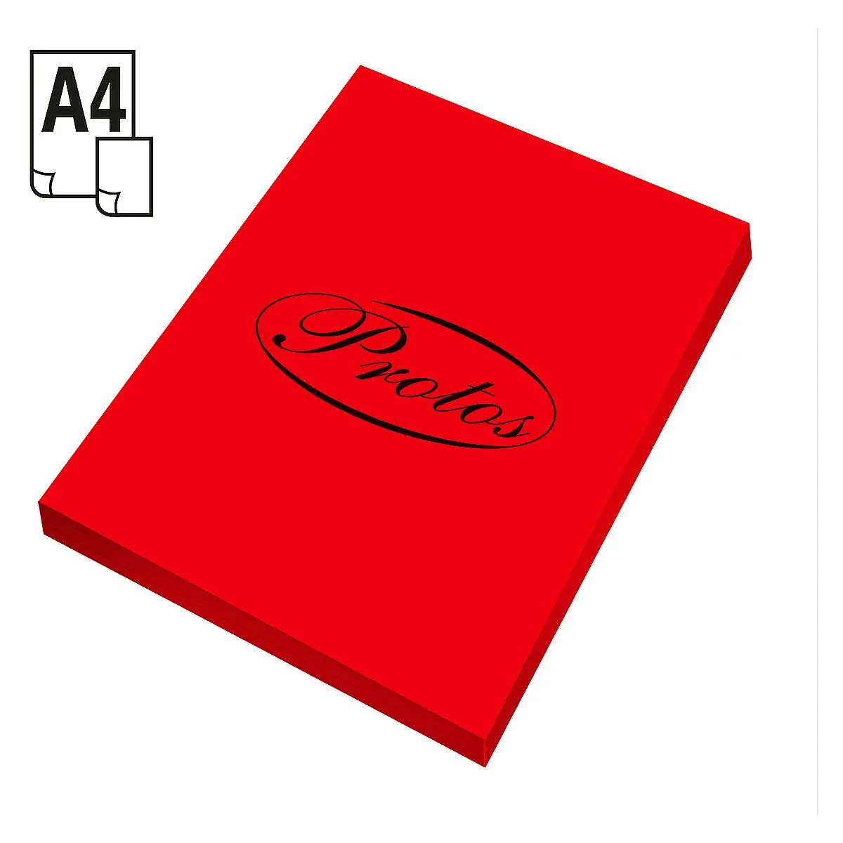 Papier kolorowy A4 czerwony 100k. 80g Protos - Papiernicze i szkolne