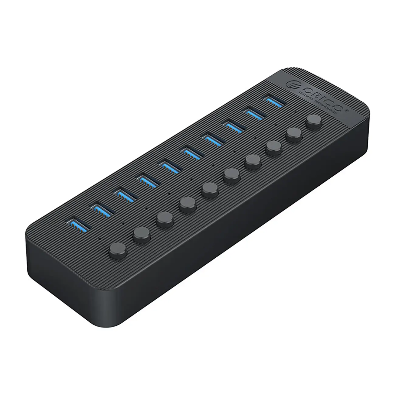 Hub Orico CT2U3-10AB 10x USB-A 3.0 z włącznikami - czarny - Elektronika i akcesoria