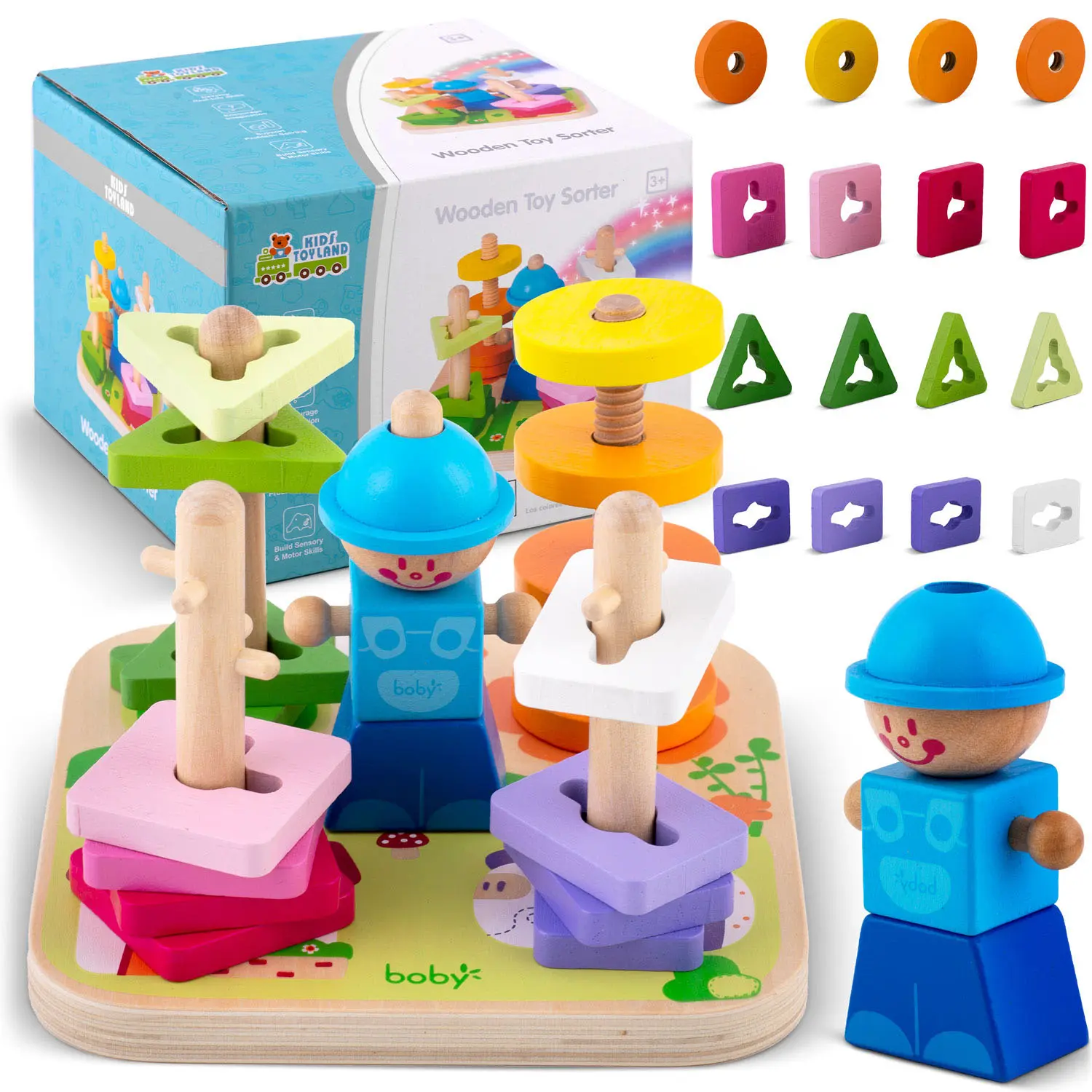 Drewniana zabawka sorter - układanka RK-866 Ricokids - Zabawki