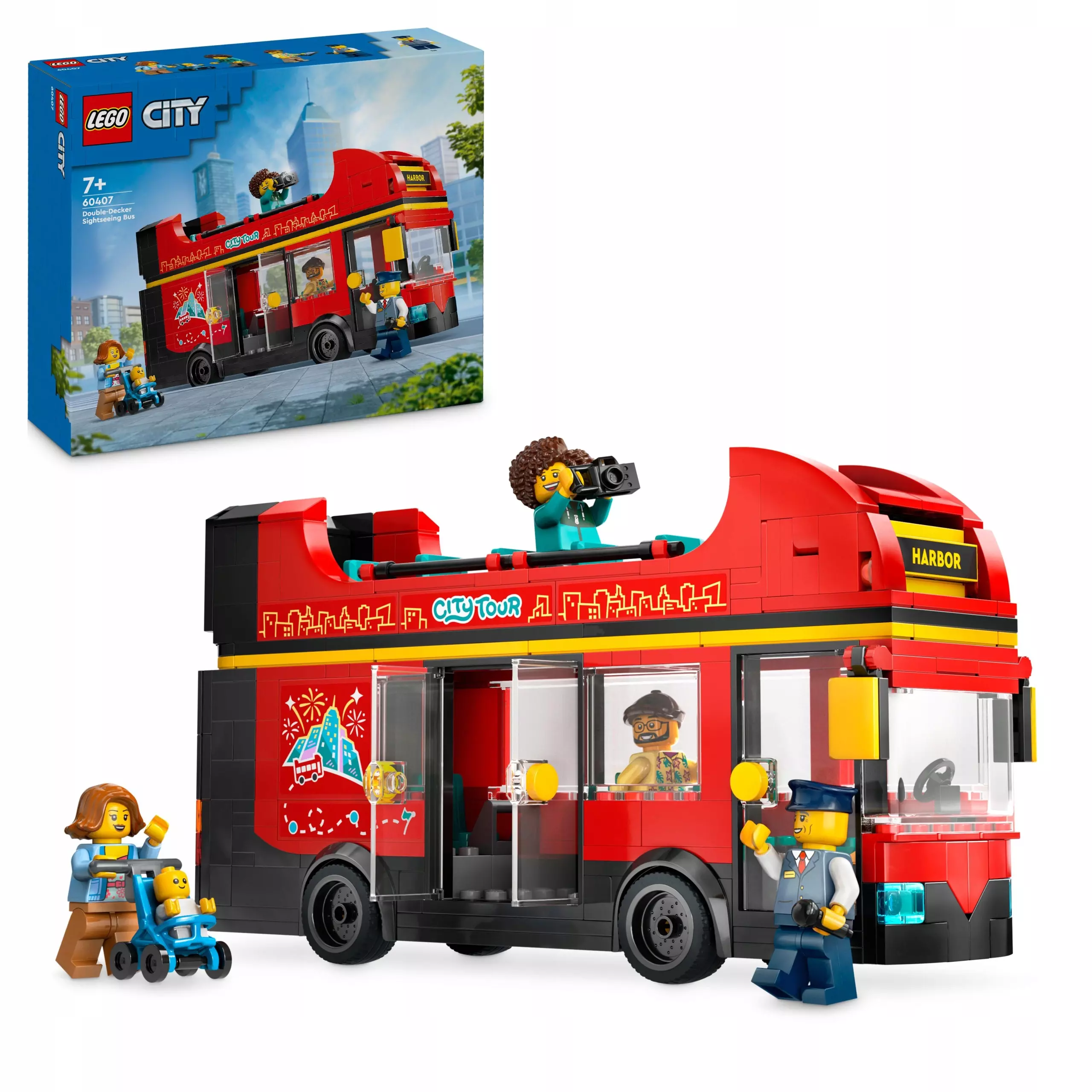LEGO City Czerwony, piętrowy autokar 60407 - Zabawki