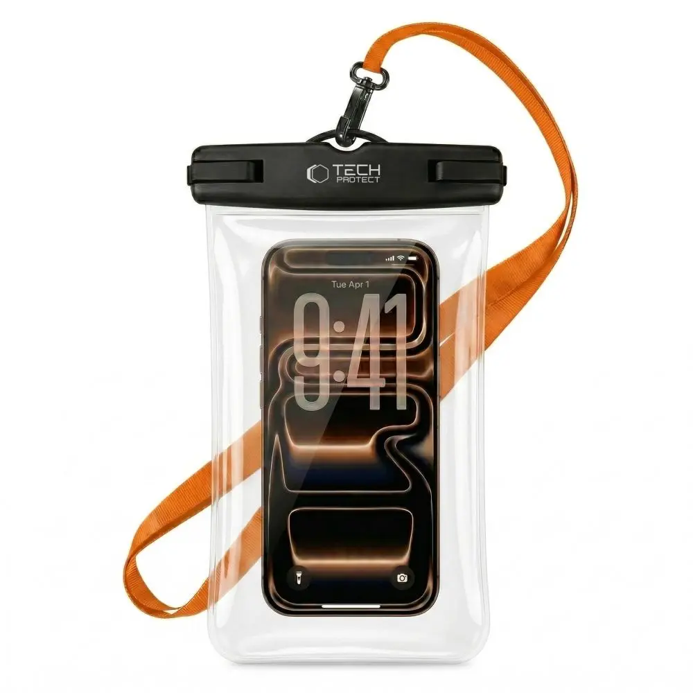 Tech-Protect UWC7 Universal Waterproof Case 6.9 Inch BLACK/ORANGE - Elektronika i akcesoria
