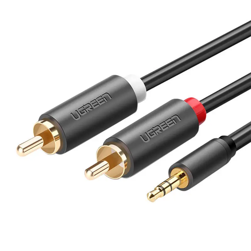 Kabel UGREEN AV102 jack 3,5mm-2x RCA 5m (czarny) - Elektronika i akcesoria